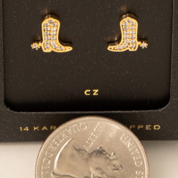 Western Cowboy Boot Earrings - Picture 2 of 2